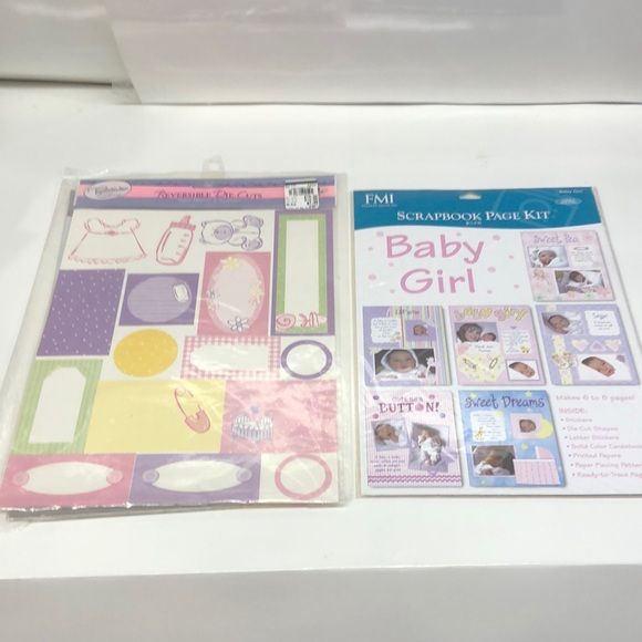 Baby Girl Scrapbook Page Kits 8 1/2” x 11” - Picture 1 of 5